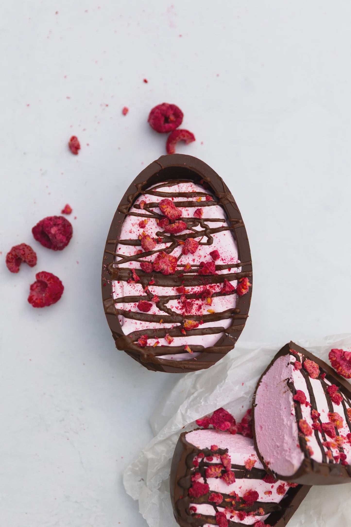 Raspberry Dark Chocolate Marshmallow Easter Egg