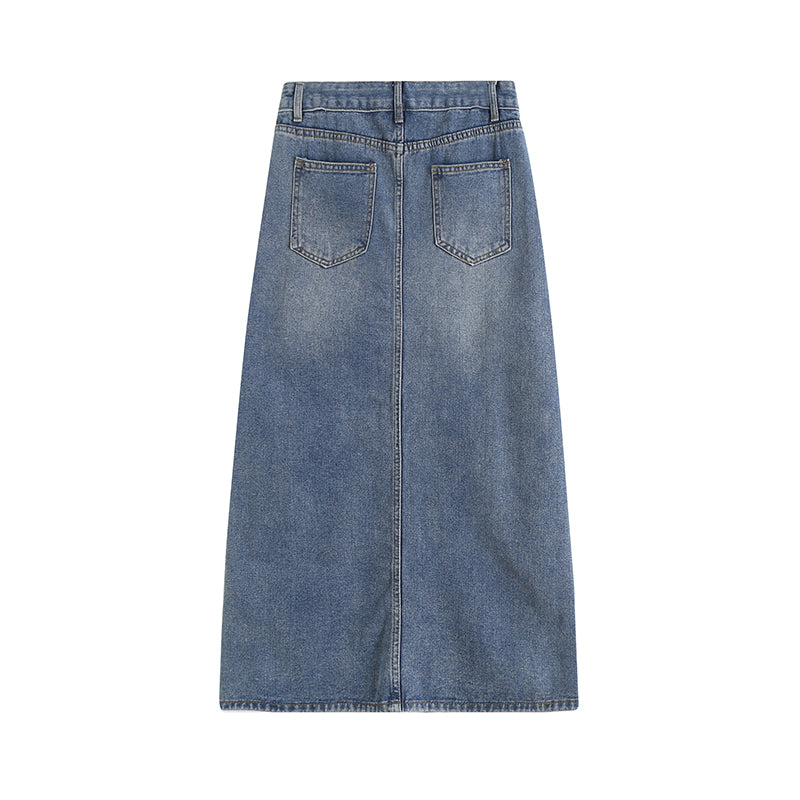 May Day Denim Maxi Skirt - Indigo