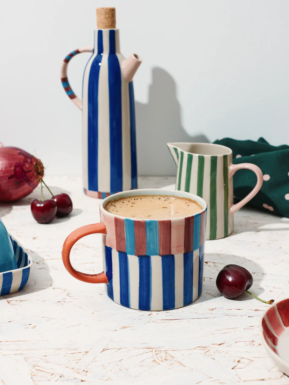 Bloomie Blue Stripe Mug