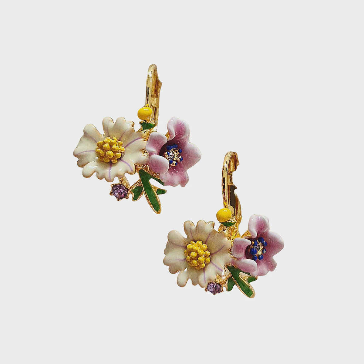 Enamel Flower Earring