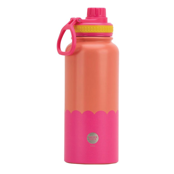 Watermate Drink Bottle 1 Litre - Orange & Pink Wave