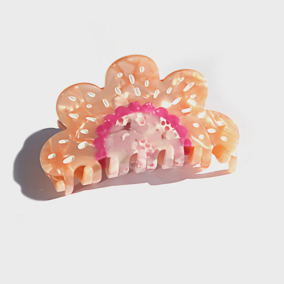 Pink Flower Hair Claw Clip