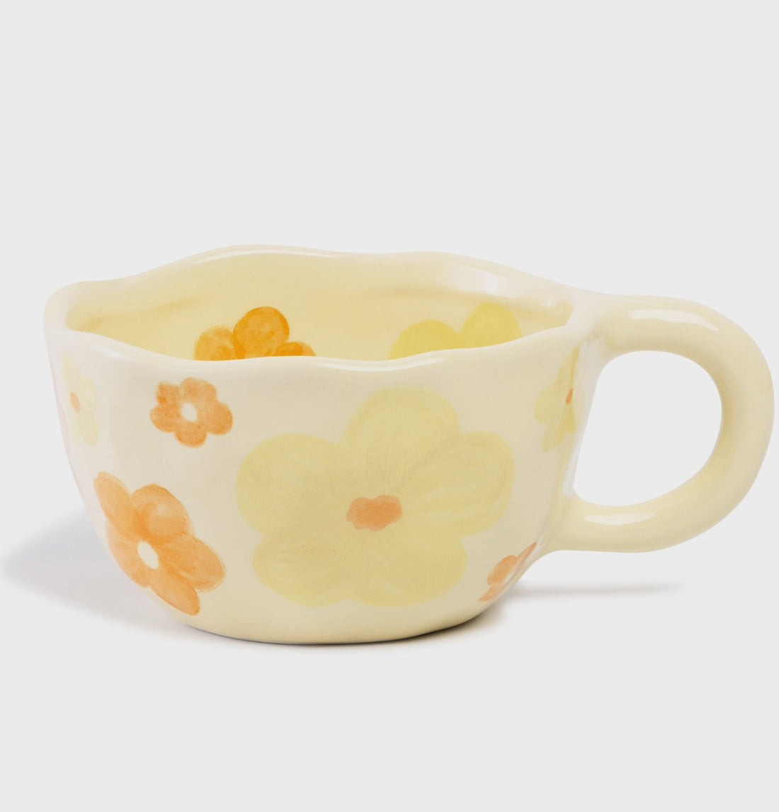 Orange &amp; Yellow Flower Ceramic Mug