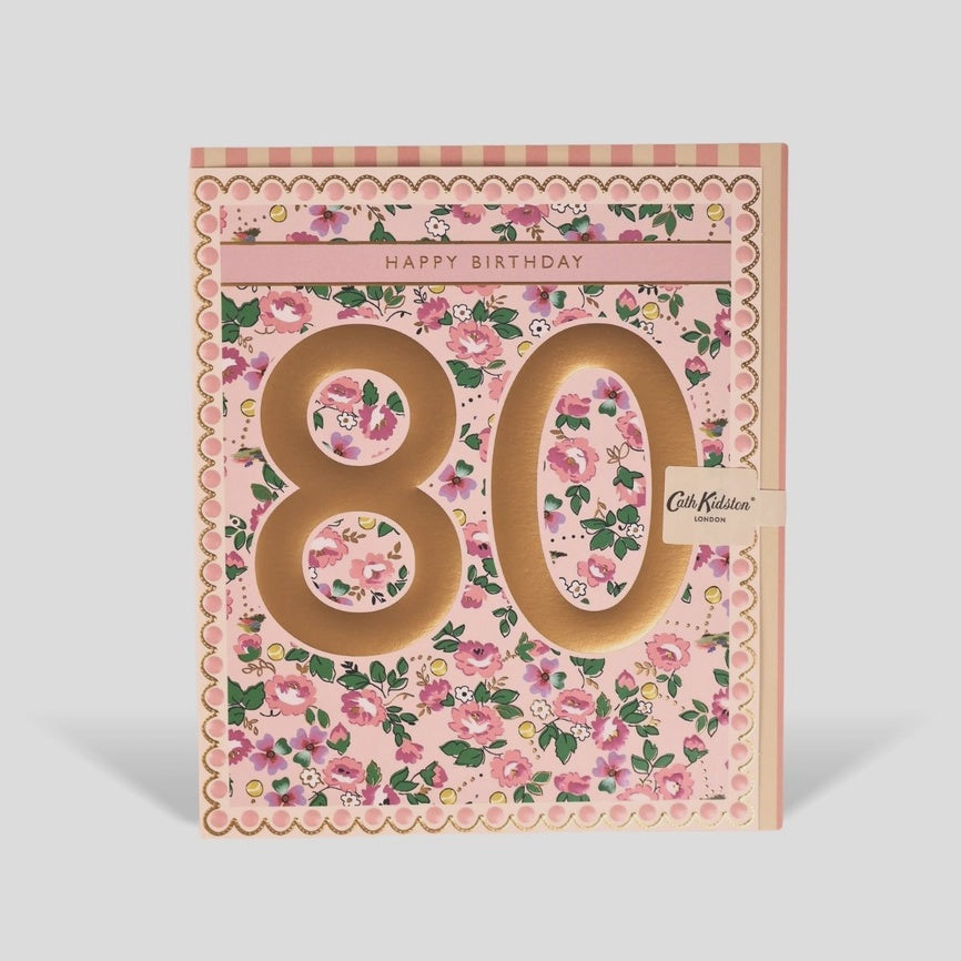 Cath Kidston 80th Birthday Greeting Card