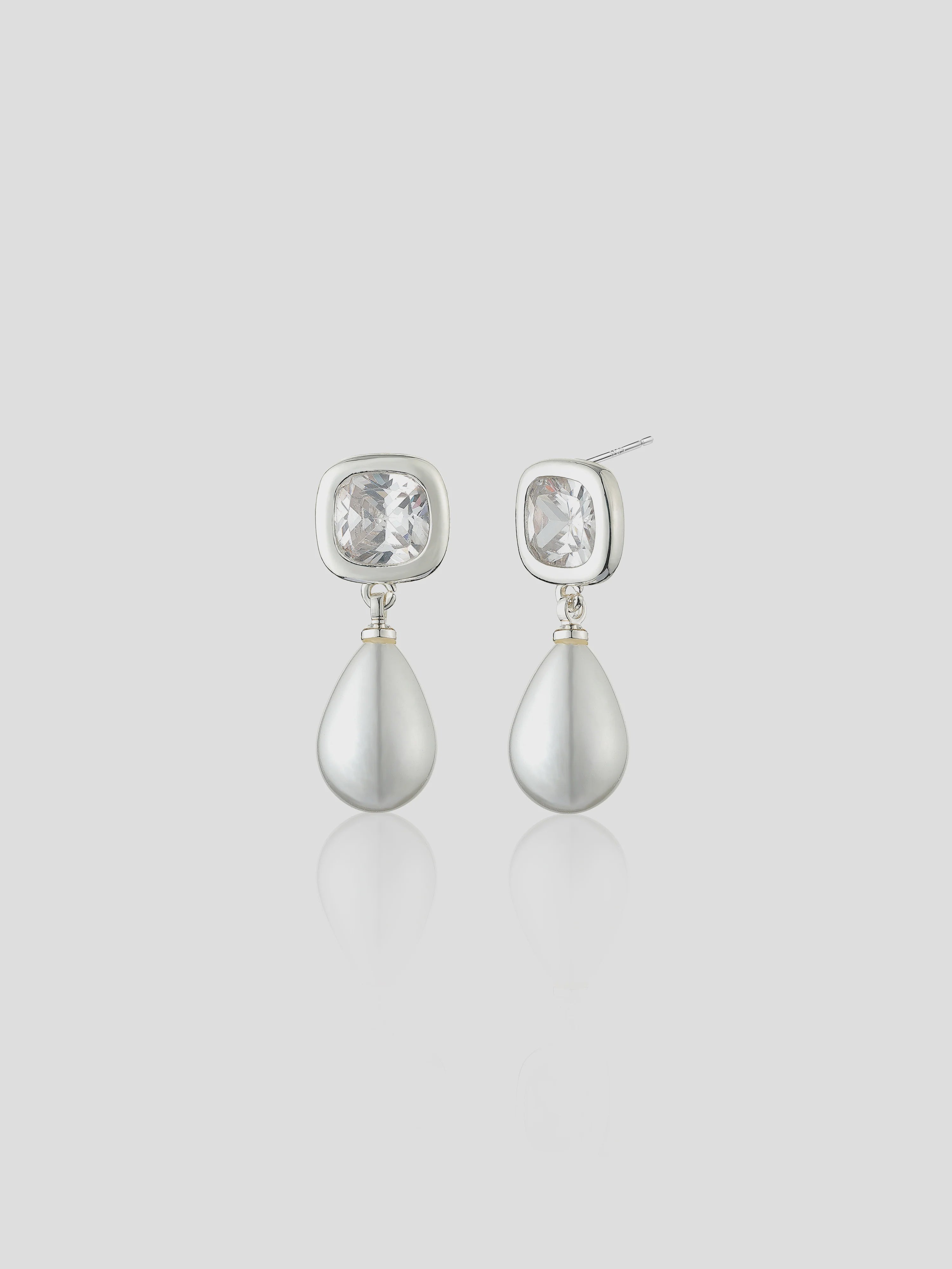 Amélie Bridal Earrings in Sterling Silver Plated