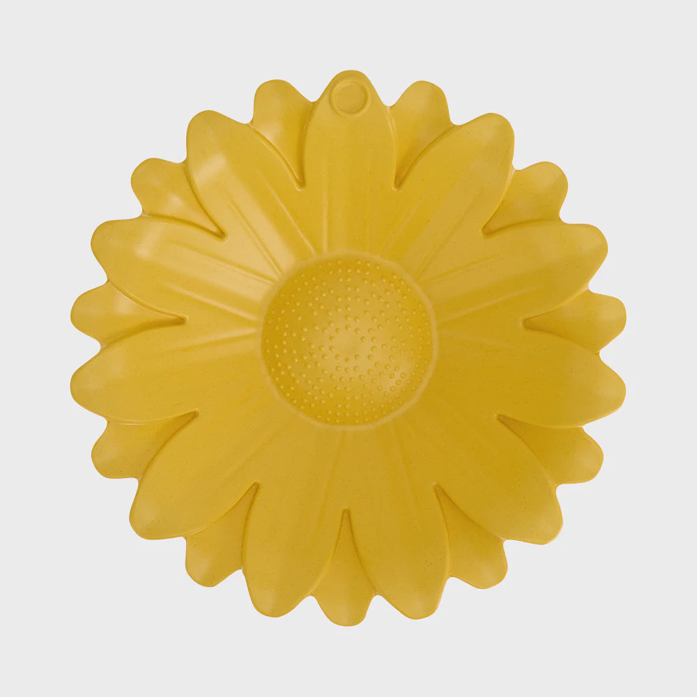 Sunflower Bamboo Bird Bath - Yellow