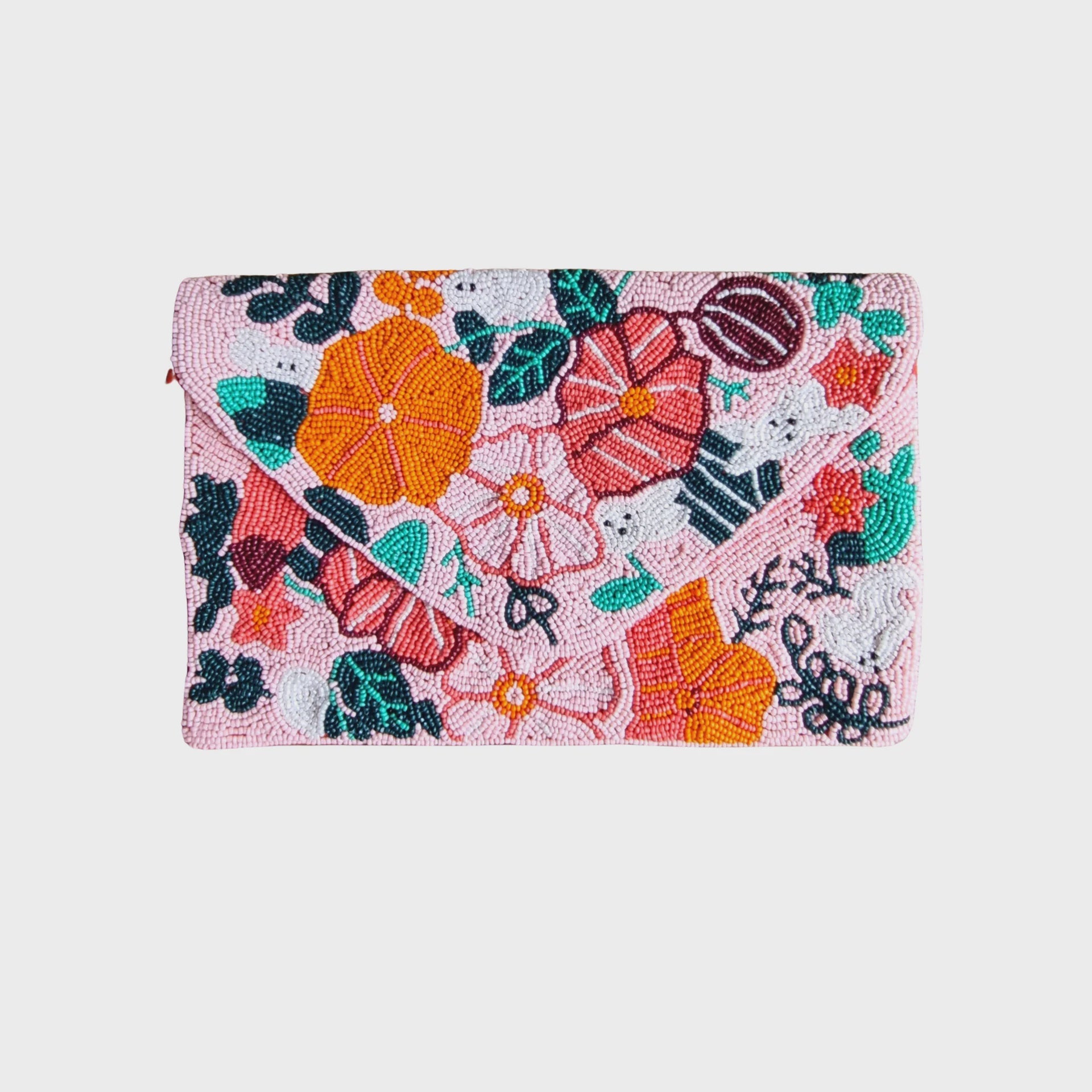 Floral Beaded Clutch