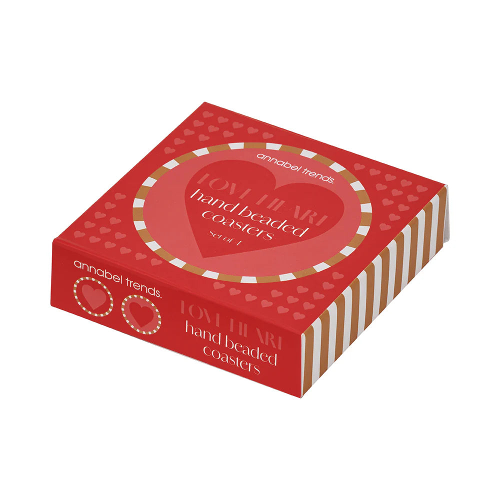 Heart Beaded Coasters - Set of 4