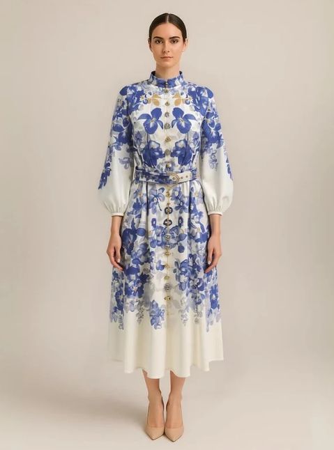 Blue Iris Midi Dress
