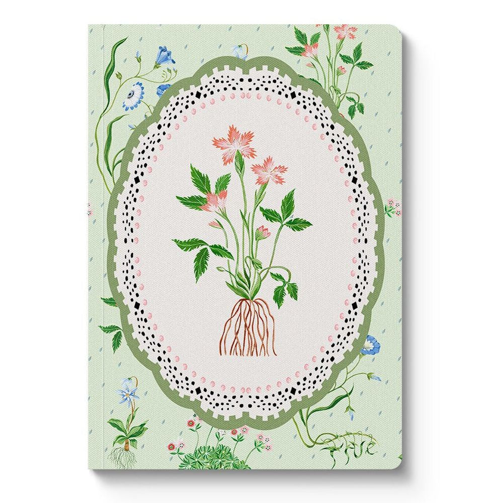 Cath Kidston A5 Textured Soft Cover Notebook - Green Roots Vignette