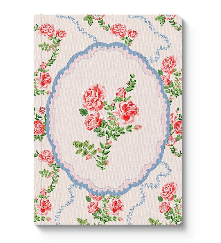 Cath Kidston A5 Textured Soft Cover Notebook-Rose Flutter Vignette