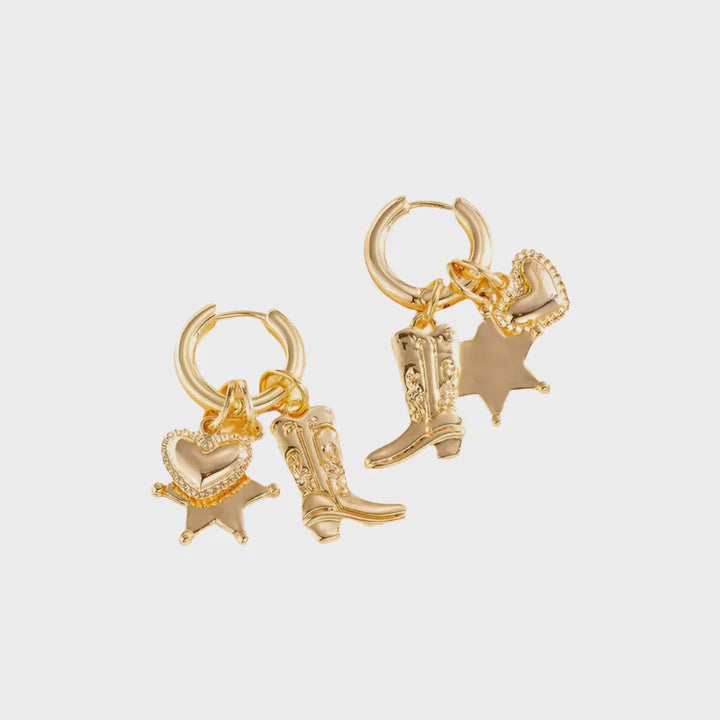 Cowboy Boot Charm Earrings