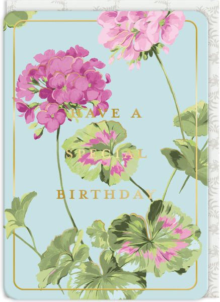 Geranium Birthday Greeting Card