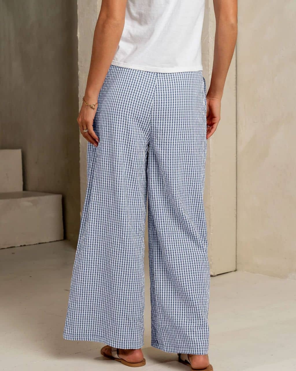 Gingham Pants - Blue