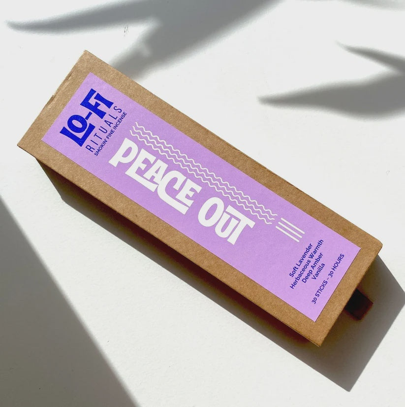 PEACE OUT | Softest Lavender & Herbs, Deep Amber, Vanilla | 30 Incense Sticks