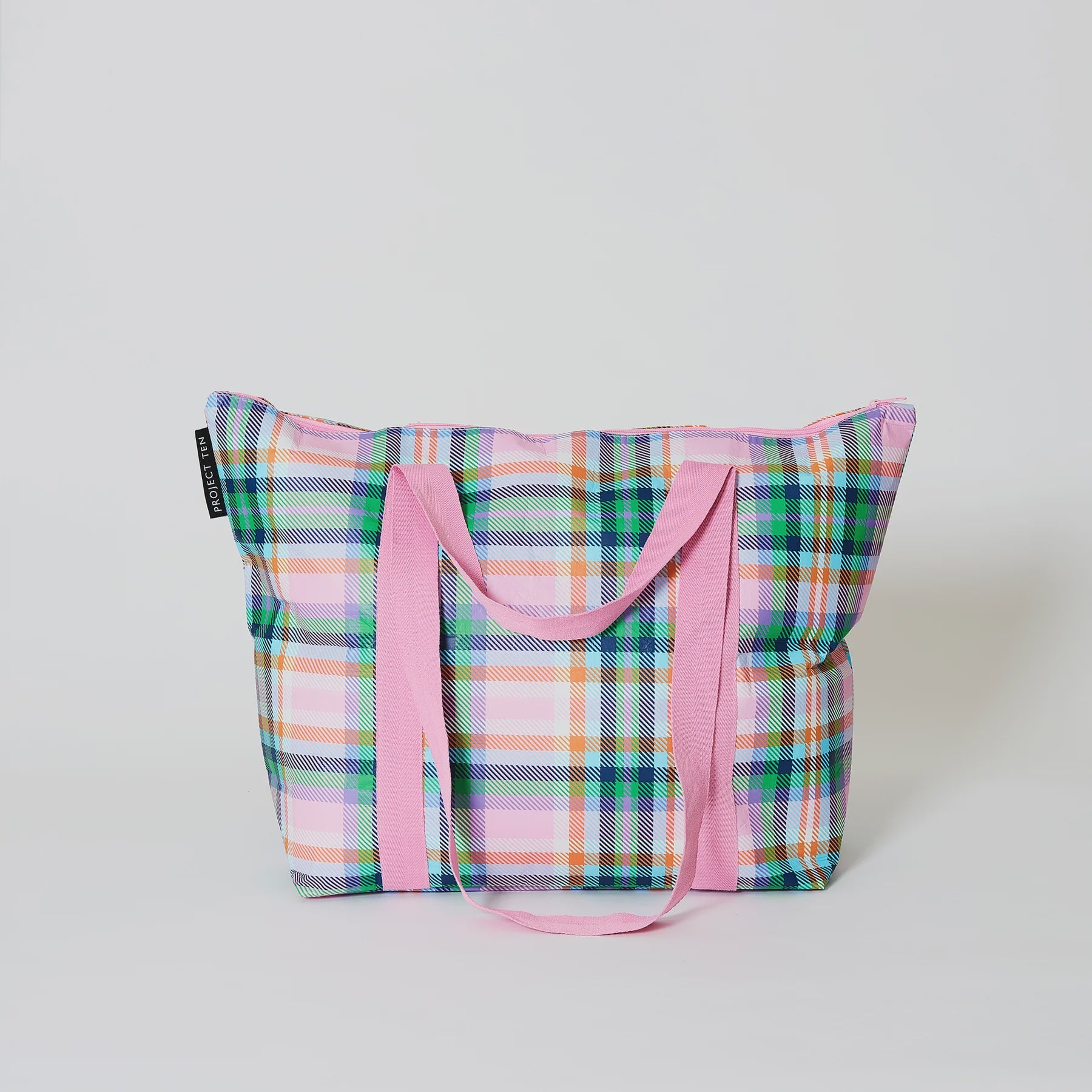 Medium Zip Tote - Plaid