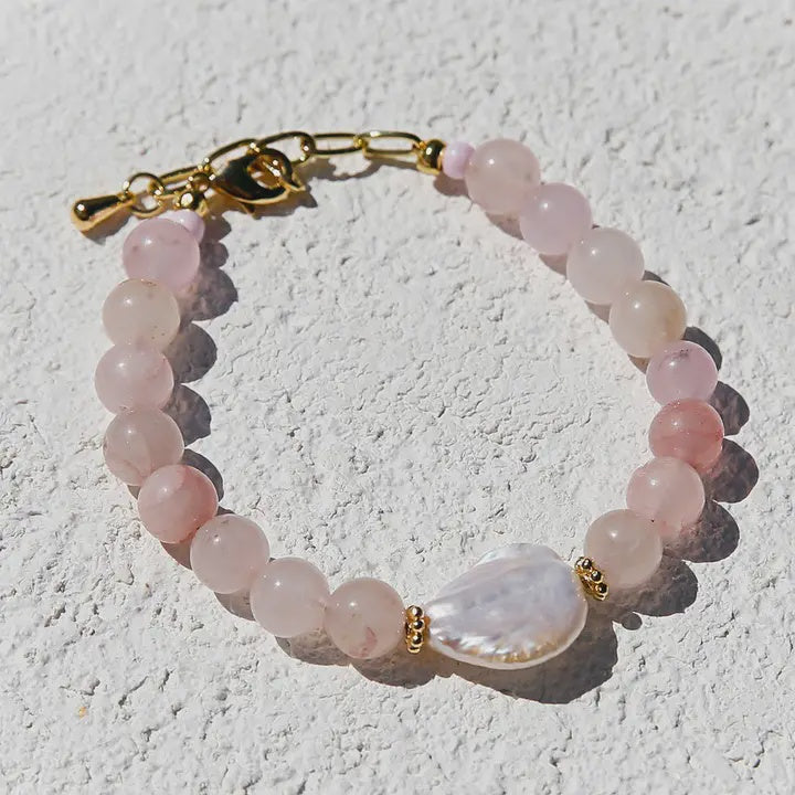 Rose Quartz Pearl Bracelet