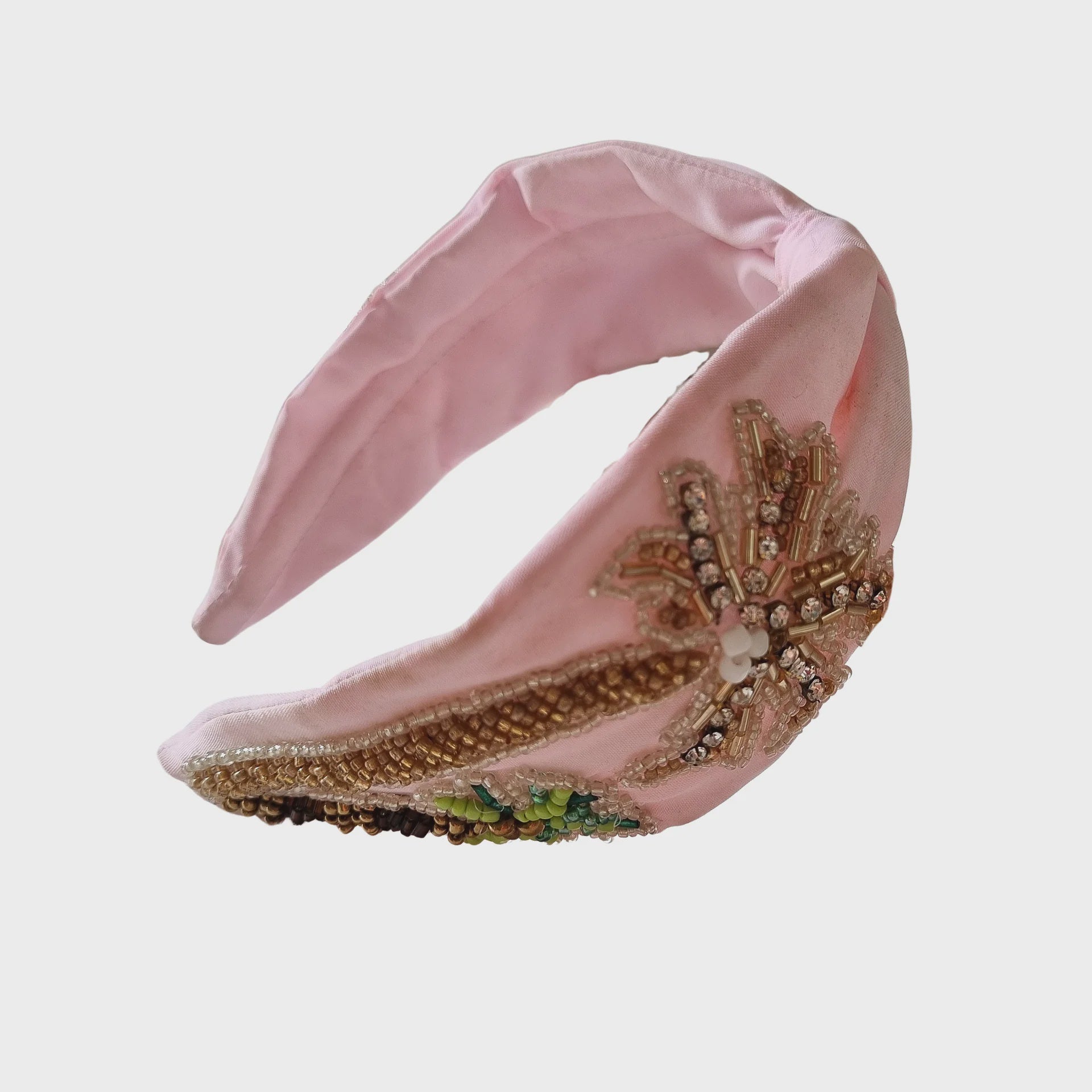 Pink PalmTree Beaded Headband