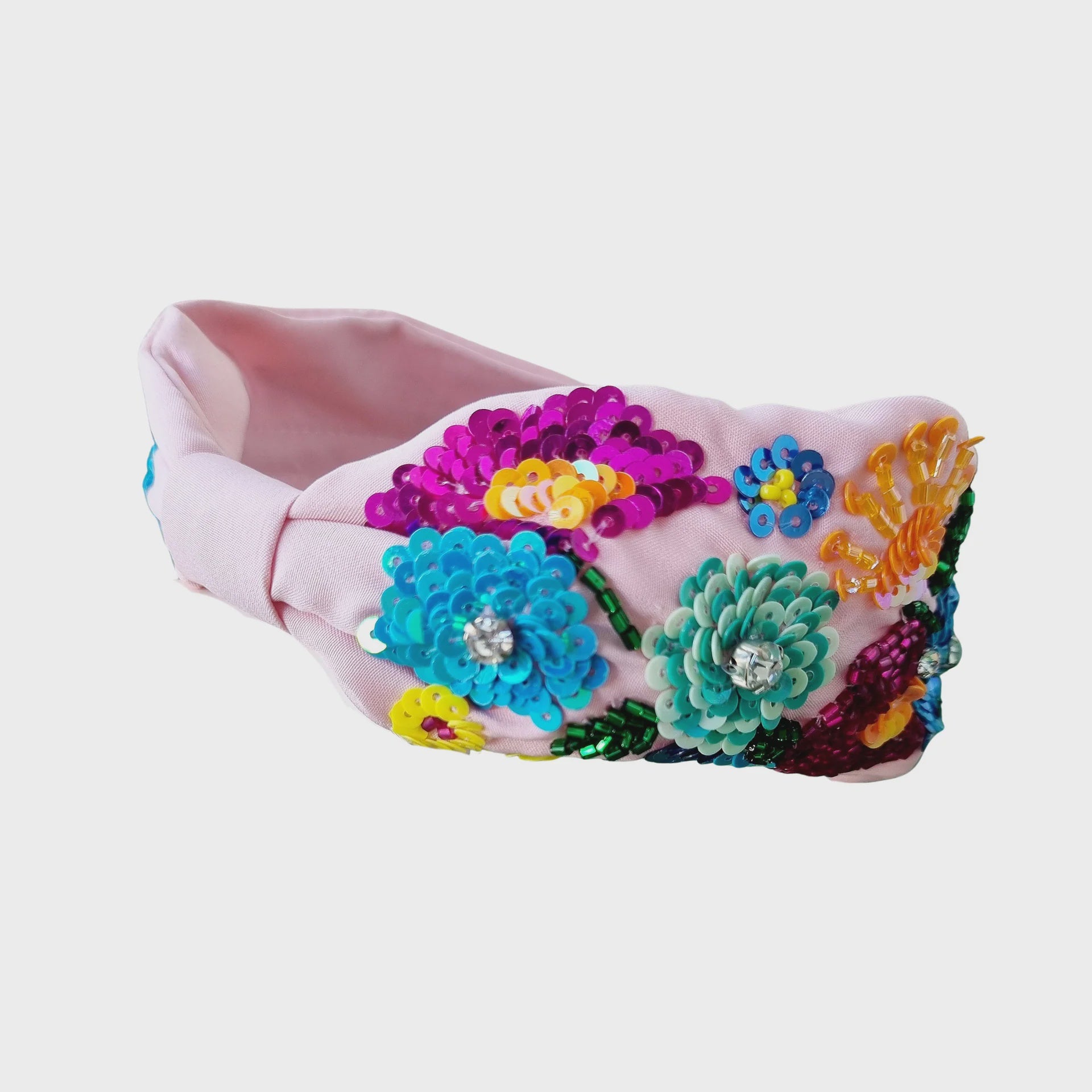 Bright Floral Beaded Headband