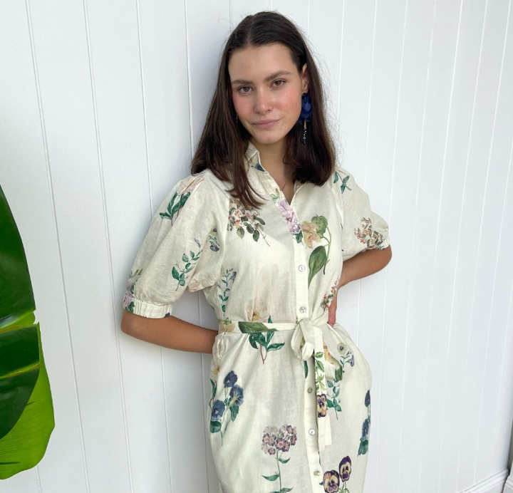 Long Dress in White Flower