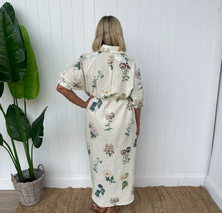 Long Dress in White Flower