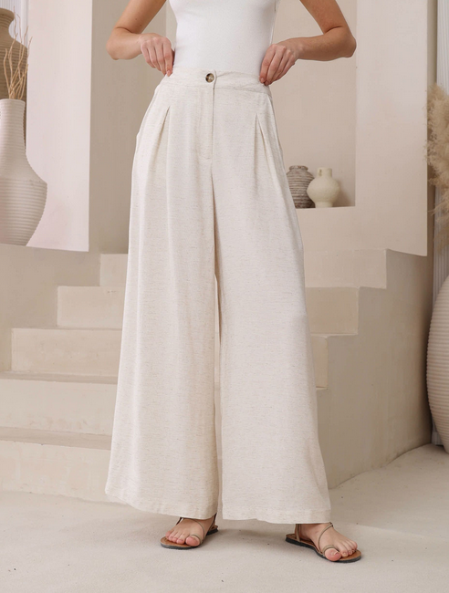 Beige Linen Pants