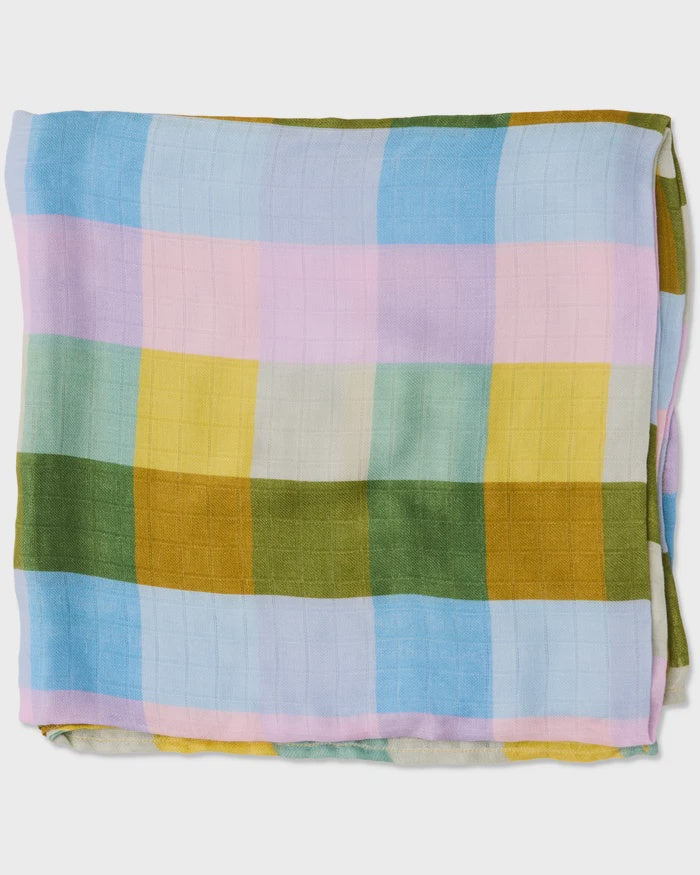 Sorbet Tartan Bamboo Swaddle