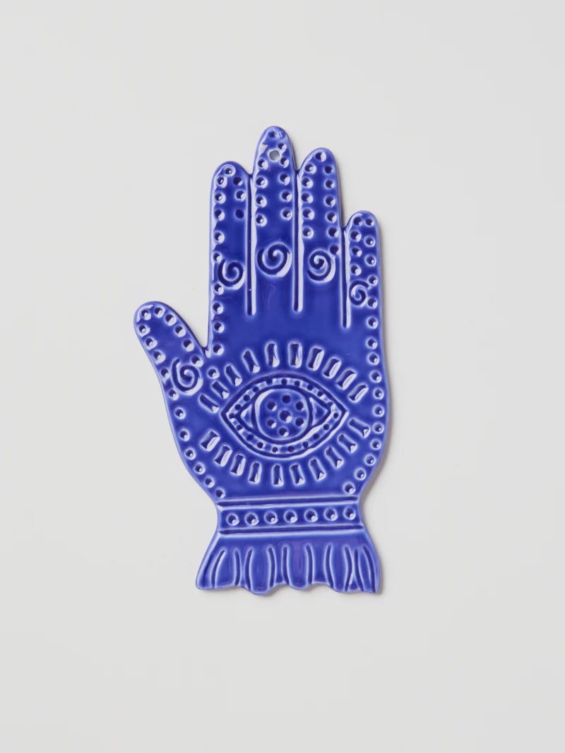 Talisman Hand Ceramic Wall Art - Indigo