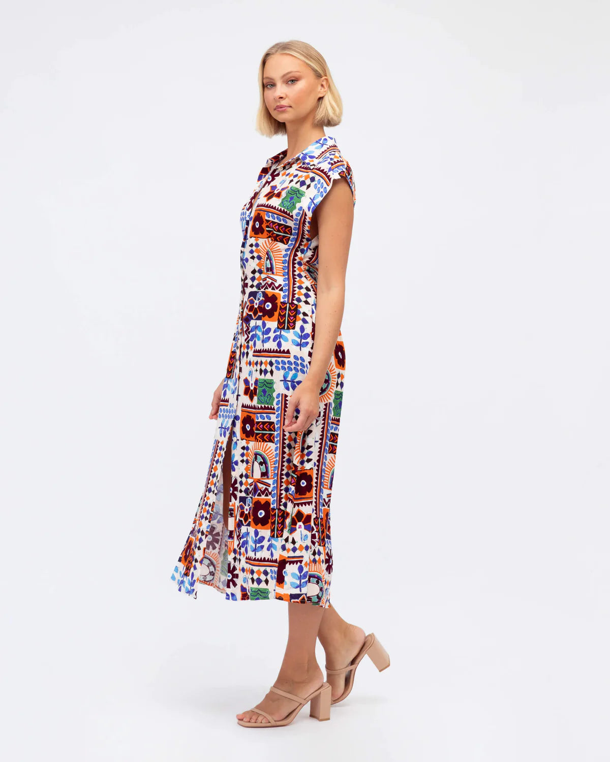 Ellora Cap Sleeve Midi Dress