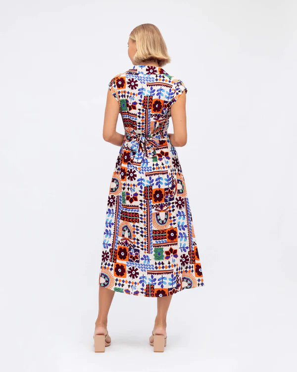Ellora Cap Sleeve Midi Dress