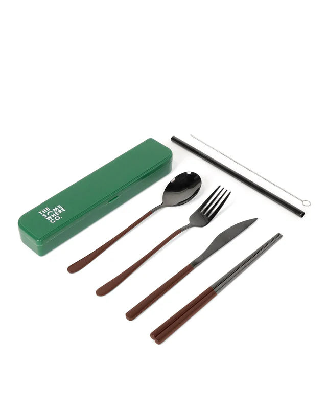 Take Me Away Cutlery Kit - Black & Chocolate