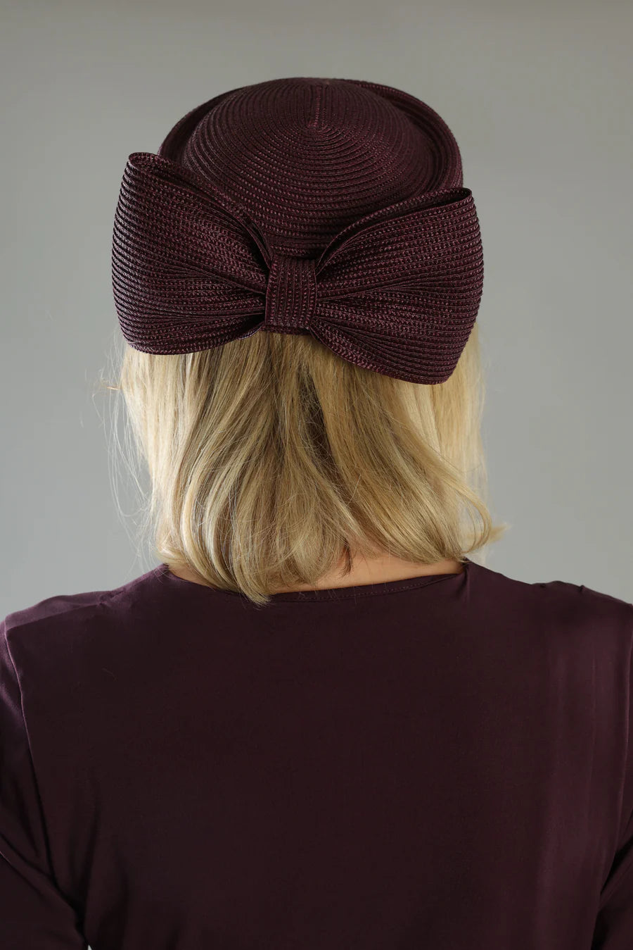 Tara Racewear Pillbox Hat in Dark Cherry Red