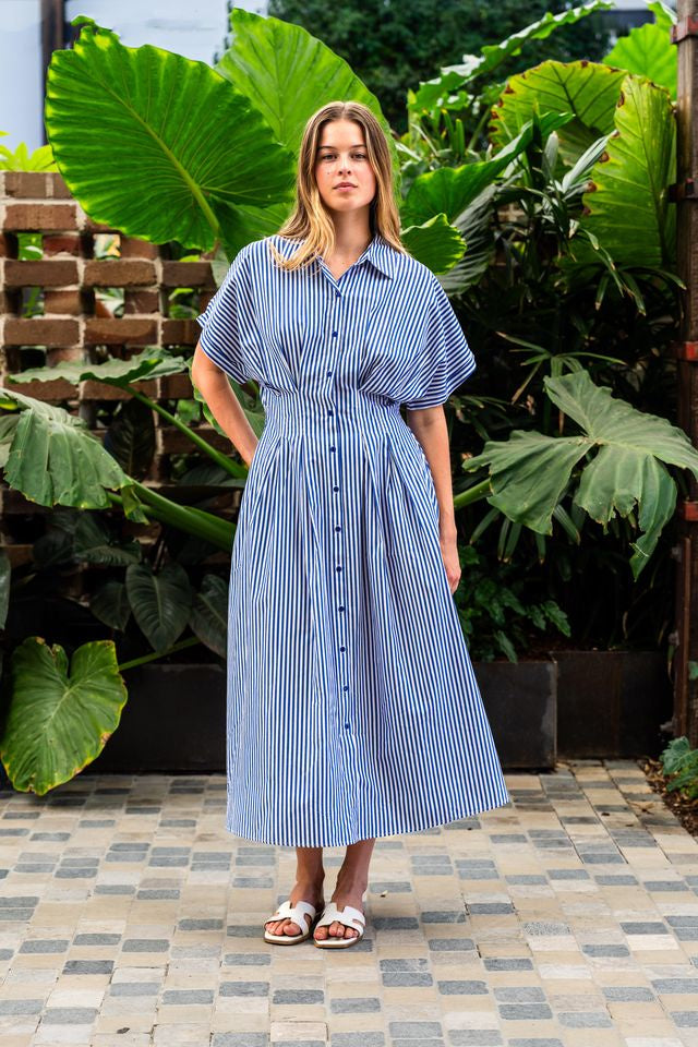 Adkins Midi Dress - Blue Stripe