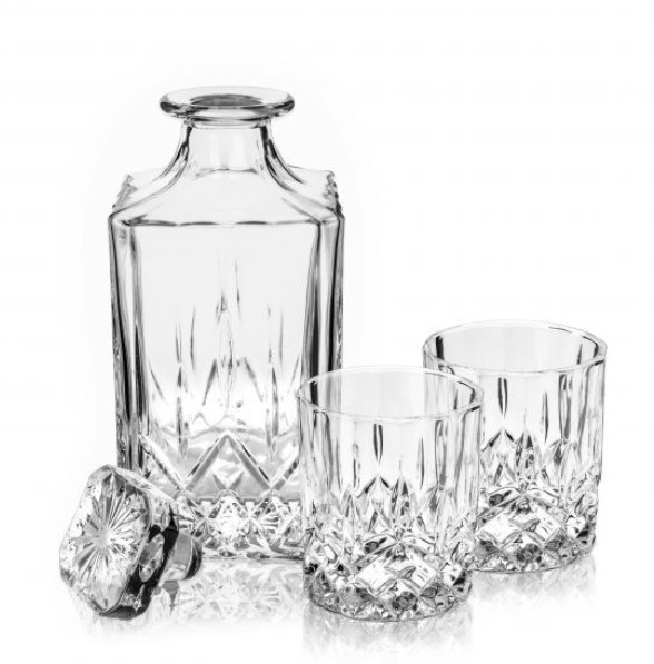 Viski Admiral 3 Piece Decanter & Tumbler Set