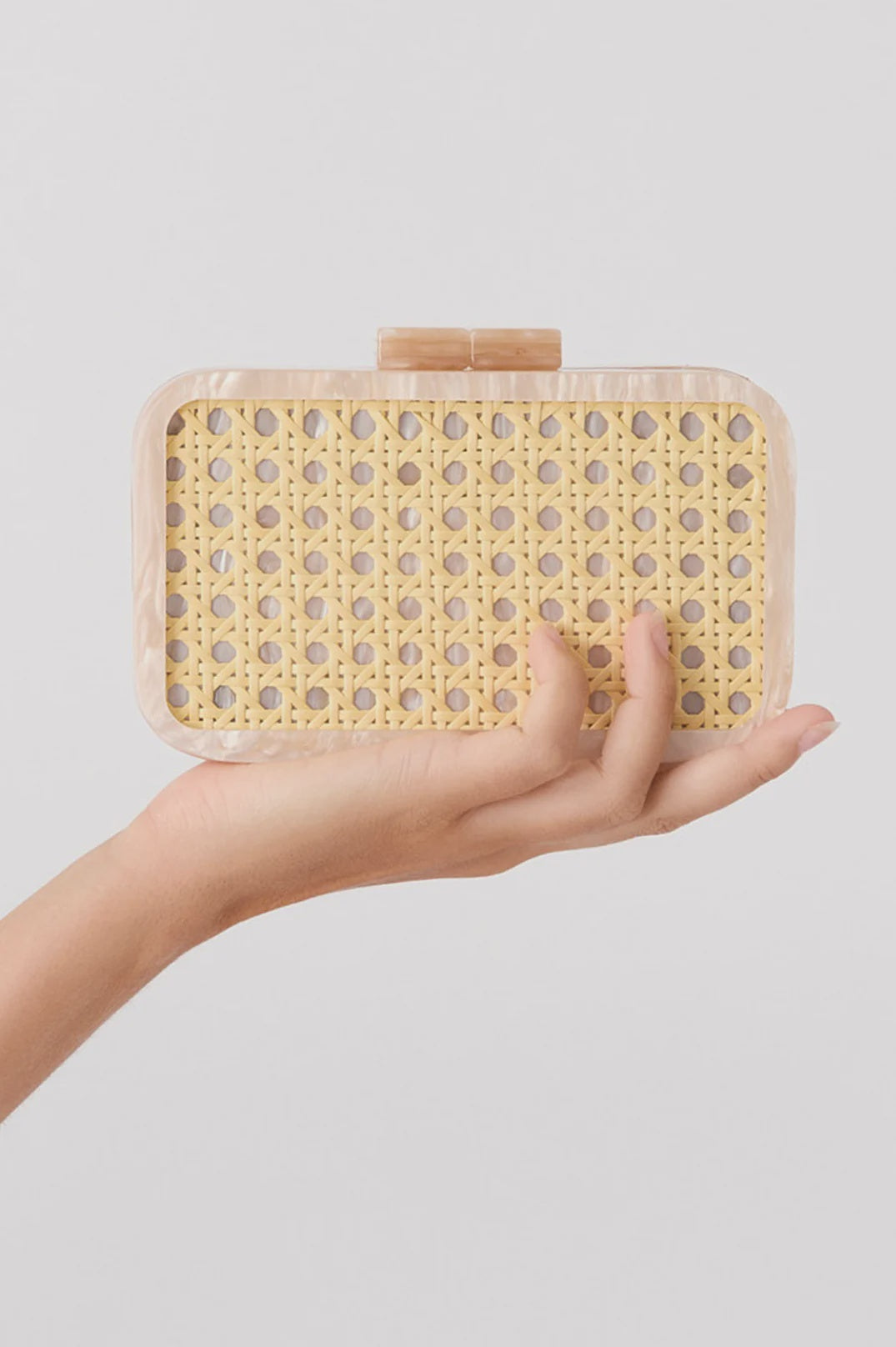 Aggie Weave & Resin Structured Clutch