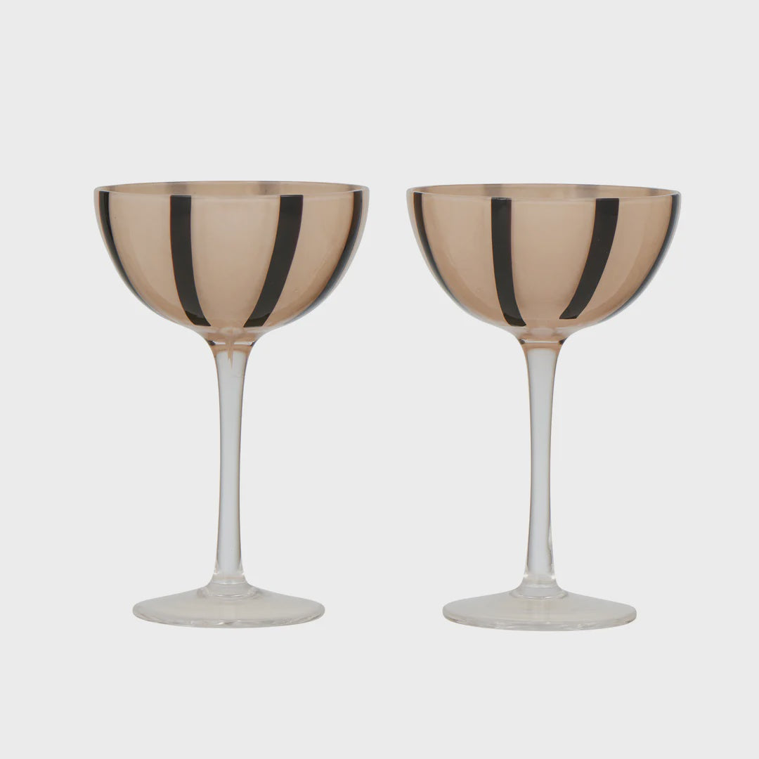 Apertivo Glass Coupes Set of 2 - Nude/Black