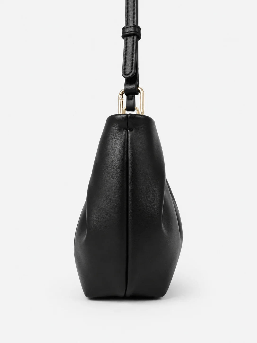 Aura Gathered Clutch Bag in Black