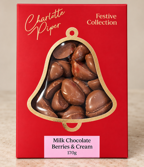 Festive Boxed Milk Chocolate Berries & Cream 150g