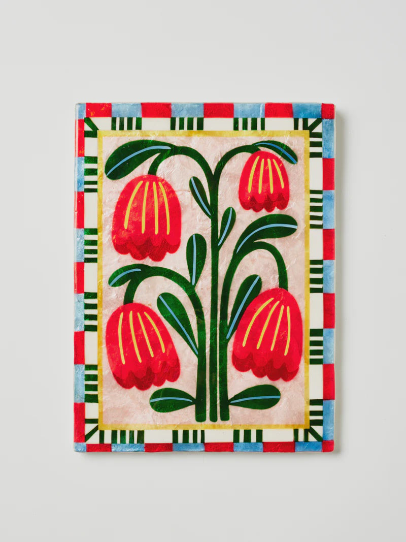 Bloom Nouveau Red Rectangle Wall Art