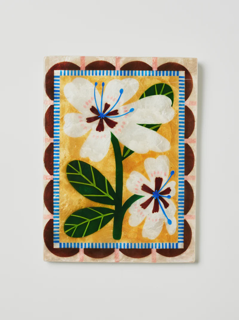 Bloom Nouveau White Rectangle