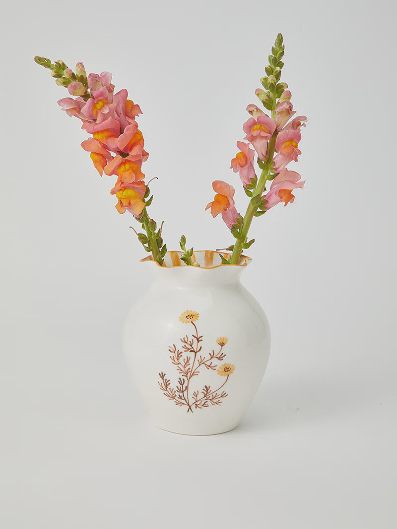Blossom Squat Vase - Mustard