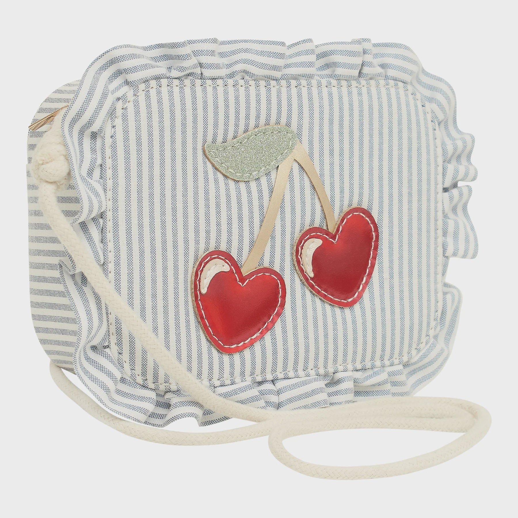 Blue Striped Cherry Bag