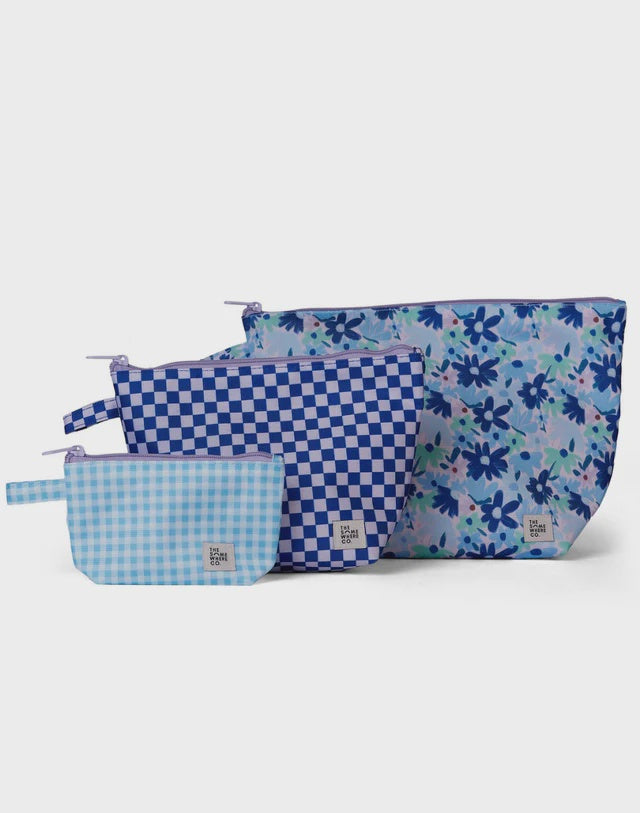 Blue Meadow Handy Pouch - Set of 3