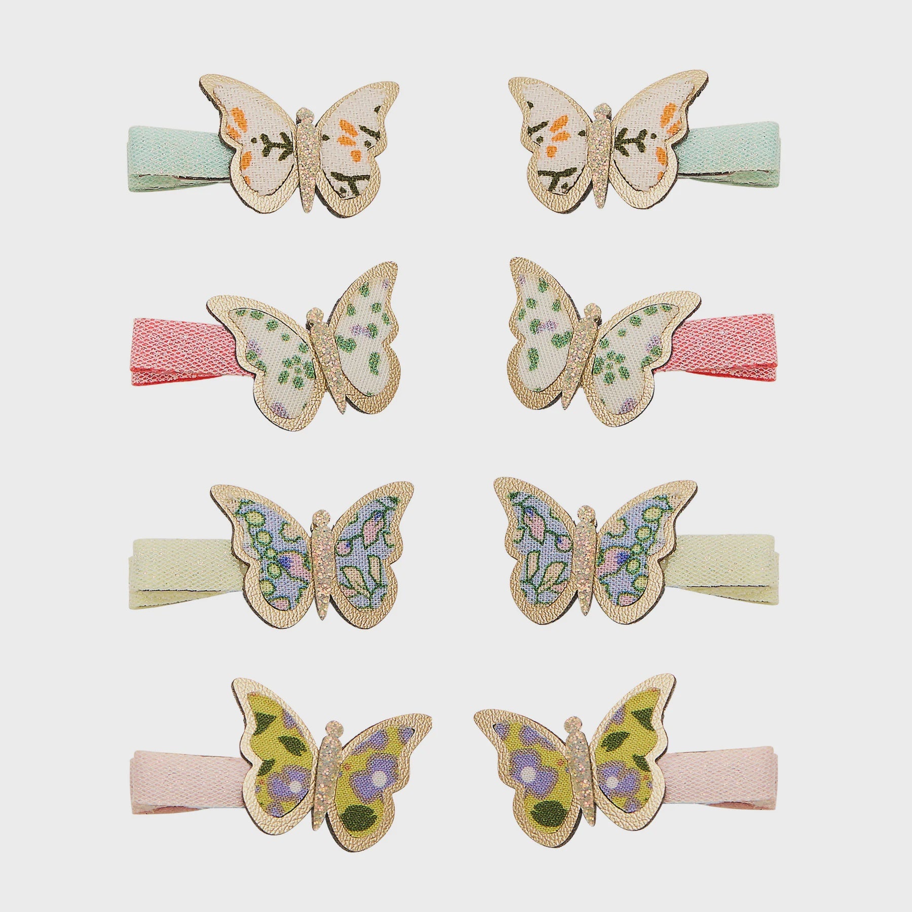 Floral Butterfly Mini Clips - Set of 4