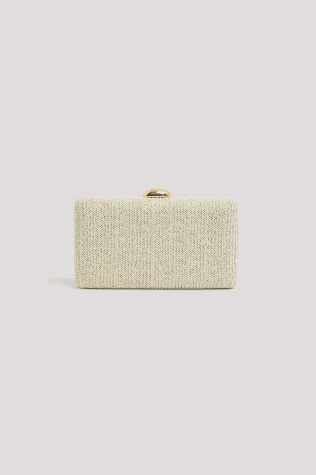Catalina Structured Weave Clutch - Cream