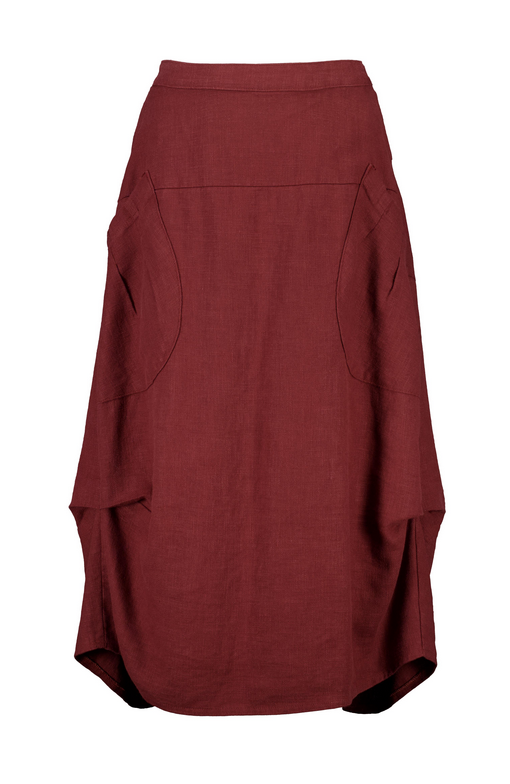 Milwaukee Fiesta Skirt in Chargrilled Orange Slub Linen