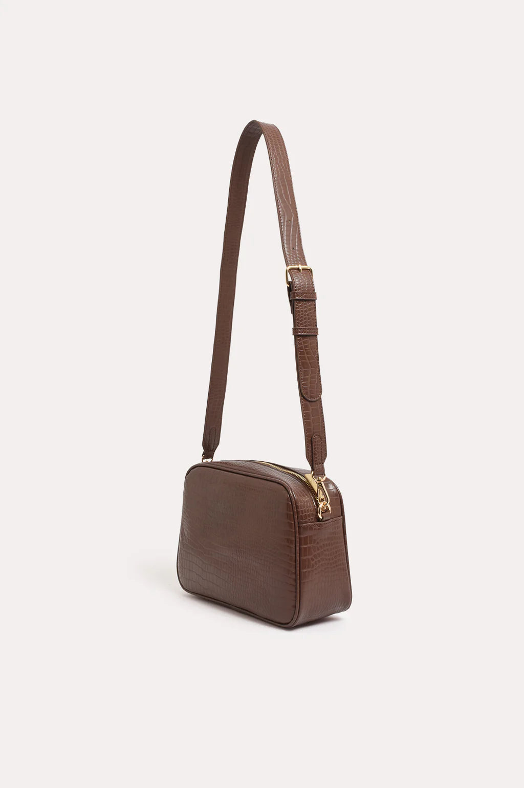 Charli Croc Camera Bag - Chocolate