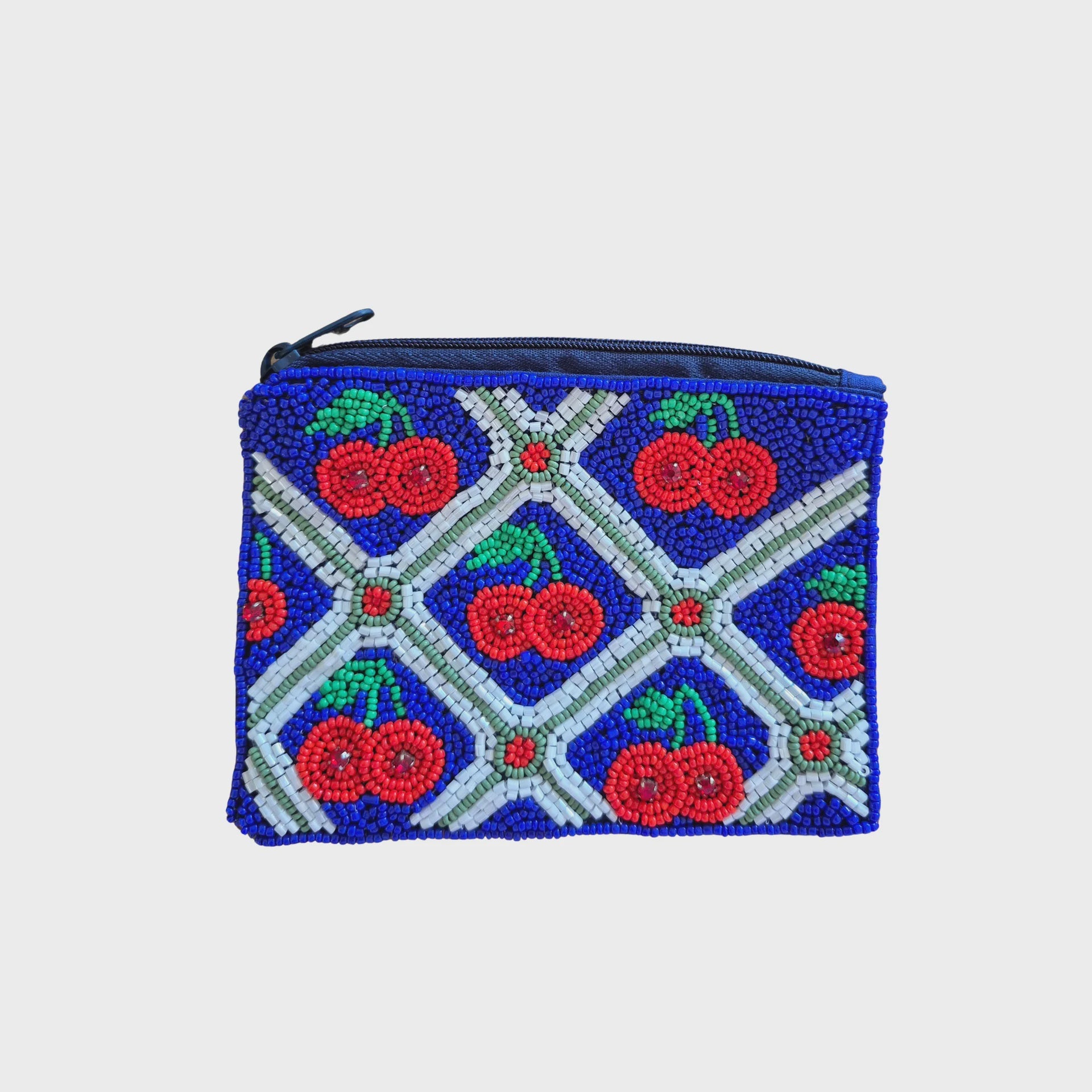 Cherries Beaded Pouch