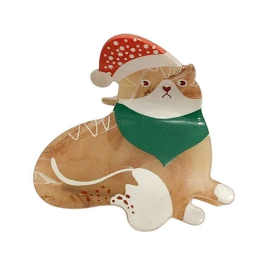 Christmas Cat Claw Clip