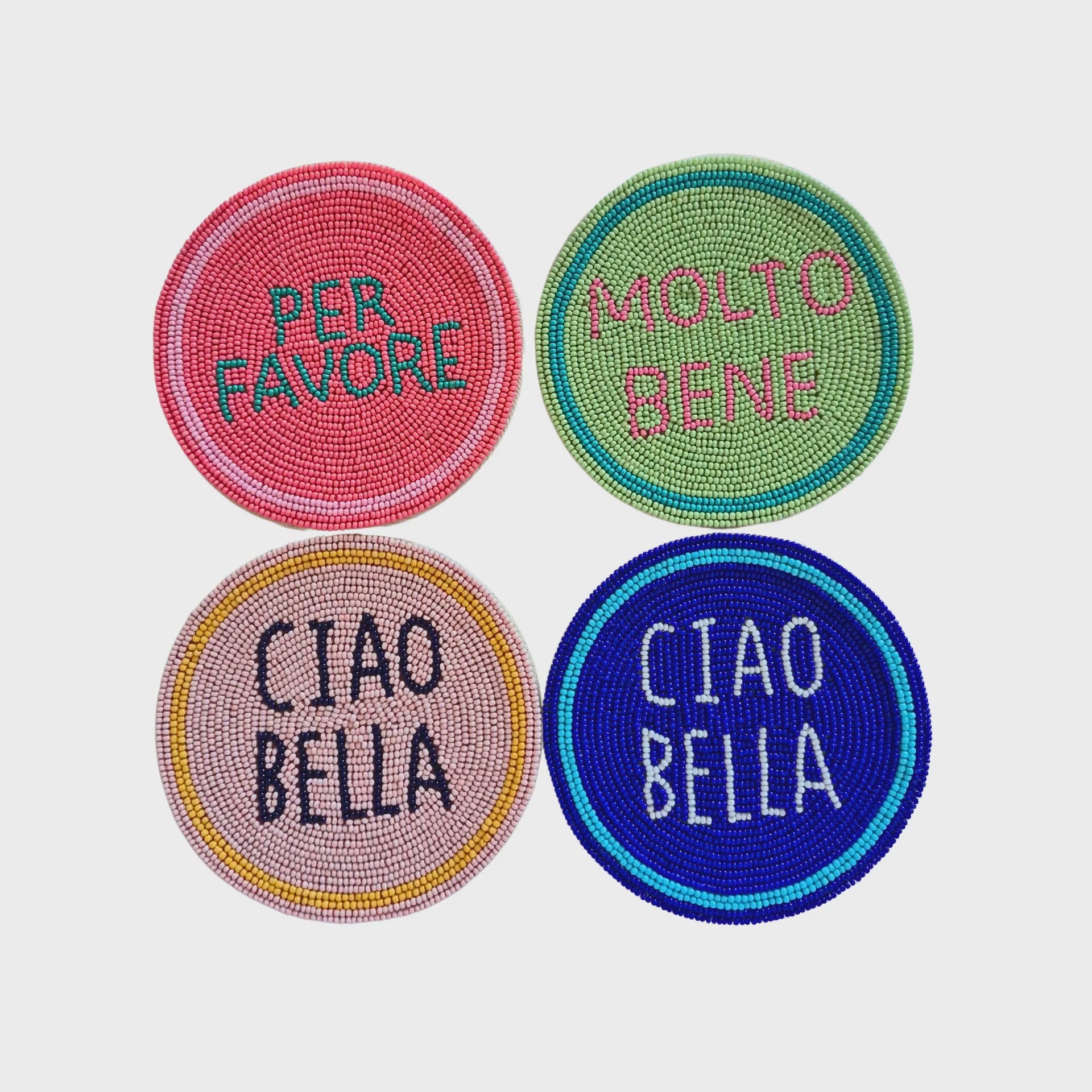 Ciao Bella Beaded Coaster Set of 4